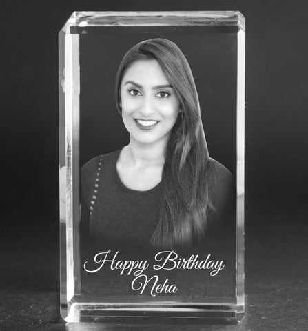 Personalized 3D Crystal Rectangle 6x6x10